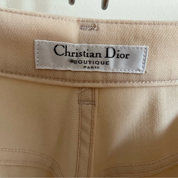 VTG Christian Dior Boutique flat front virgin wool blend cream pants US … - Picture 5 of 15